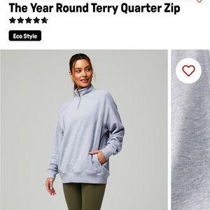 Grey, XL Fabletics Quarter Zip Sweatshirt